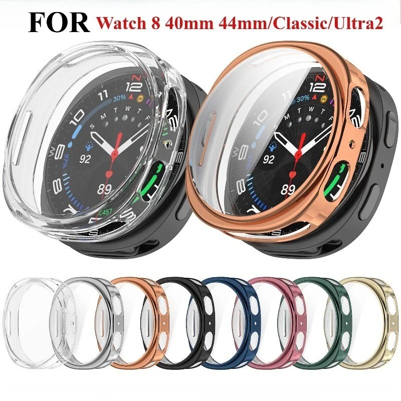 Mạ TPU Mềm Cho Galaxy watch8 44mm 40mm Màn Hình Ốp Lưng Bảo Vệ Cho Samsung Galaxy Watch 8 44mm 40mm 