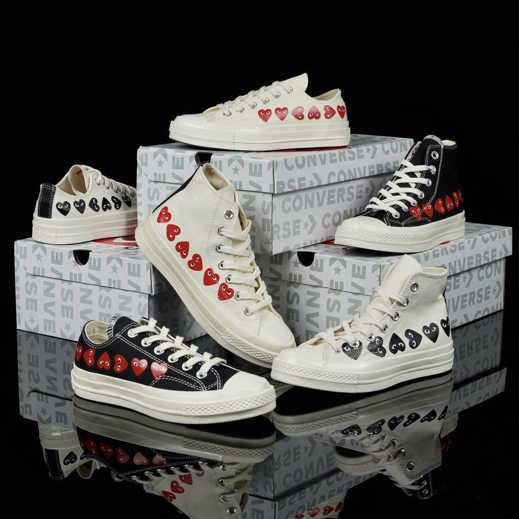 6 Màu CDG Play X Convers 20th Century 70s Dây Trái Tim Thấp Cổ Điển Phù Hợp Với Giày Thể Thao Unisex