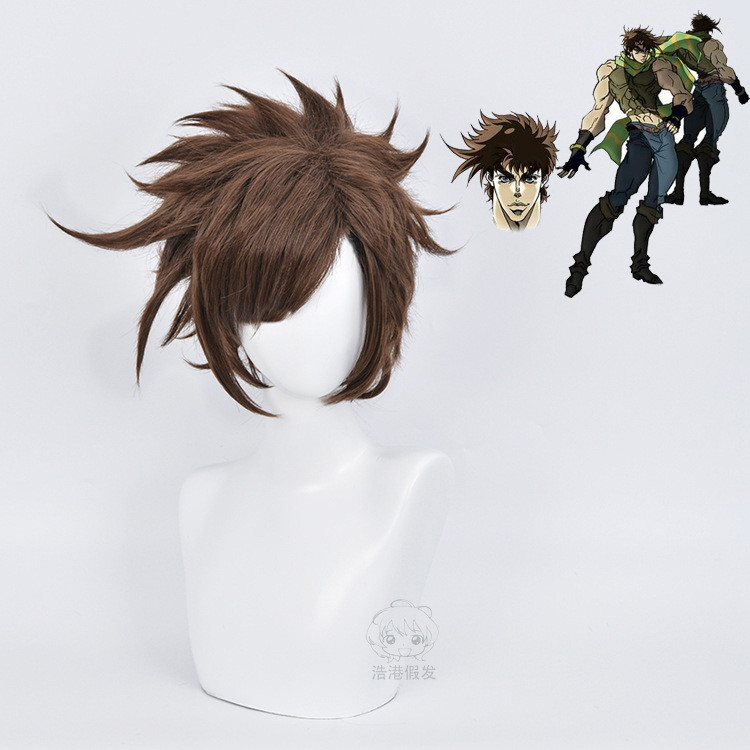 Tóc giả cosplay Misscoo Joseph Joestar từ bộ truyện Jojo, màu nâu, tổng hợp chịu nhiệt