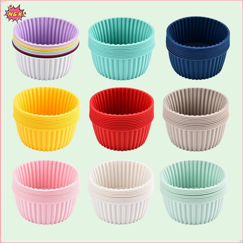 N & X 2 Khuôn Làm Bánh Silicon Cho Muffin Cupcake Nướng Thực Phẩm Silicon Bagels Chảo Nướng Bánh Min