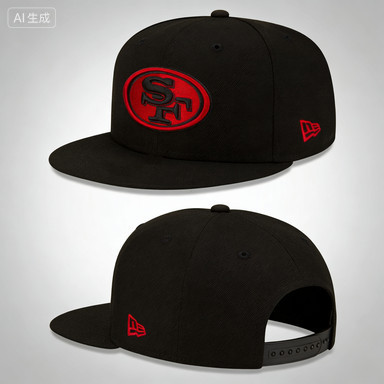Mũ Bóng Chày San Francisco 49ers Thiết Kế Cơ Bản - Màu Đen và Đỏ