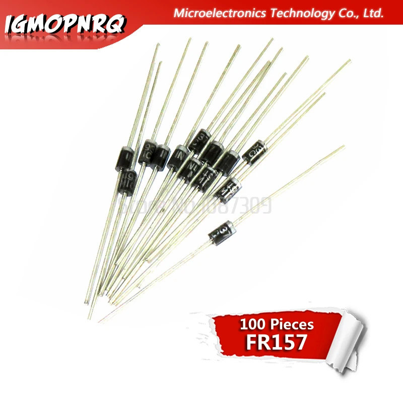 100 chiếc FR157 DO-15 1.5A 1000V Bộ chỉnh lưu phục hồi nhanh Diode mới nguyên bản