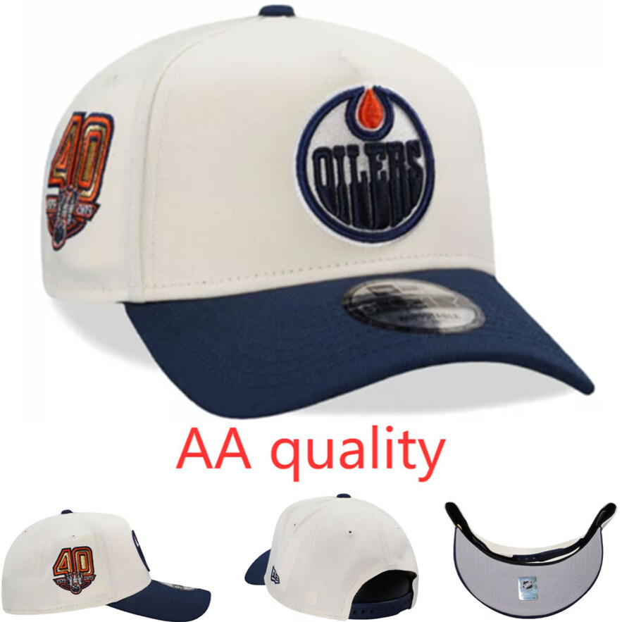 Mũ Snapback 9Forty A Frame Edmonton Oilers Kỷ niệm 40 Năm - Chrome Hai Tông Màu, Chống Nắng, Phù Hợp