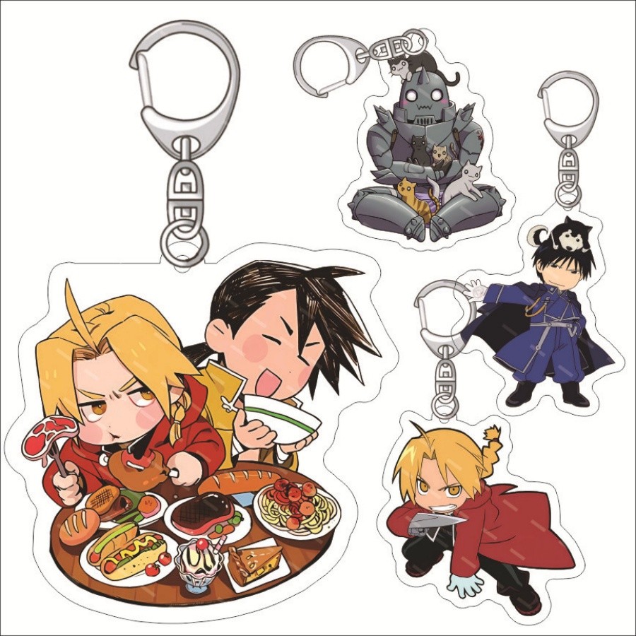 Anime Fullmetal Alchemist Edward Elric Acrylic Fun Keychain Jewelry Friends Gift Bag Charms