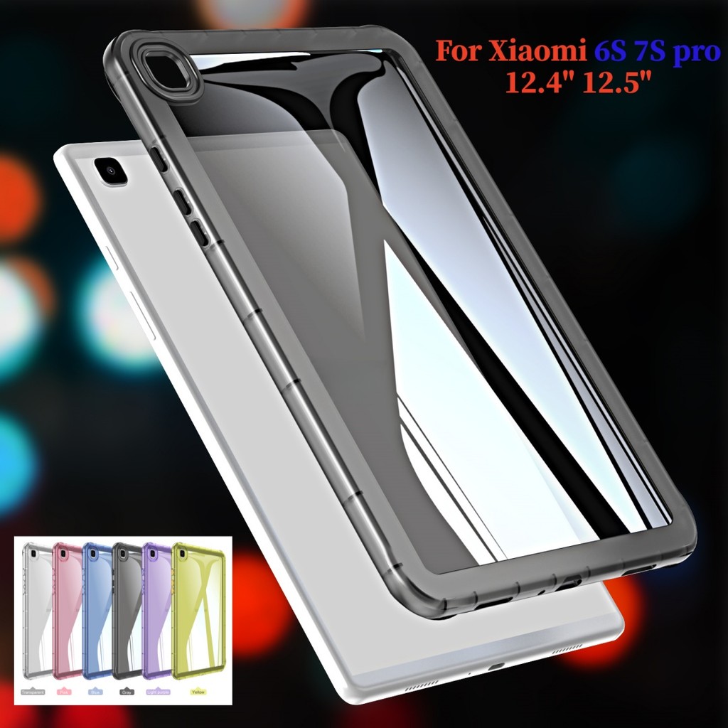 Dành cho Xiaomi Pad 7S Pro 12.5 Mi Pad 6S Pro 12.4 Vỏ màu trơn TPU linh hoạt Vỏ máy tính bảng chống 