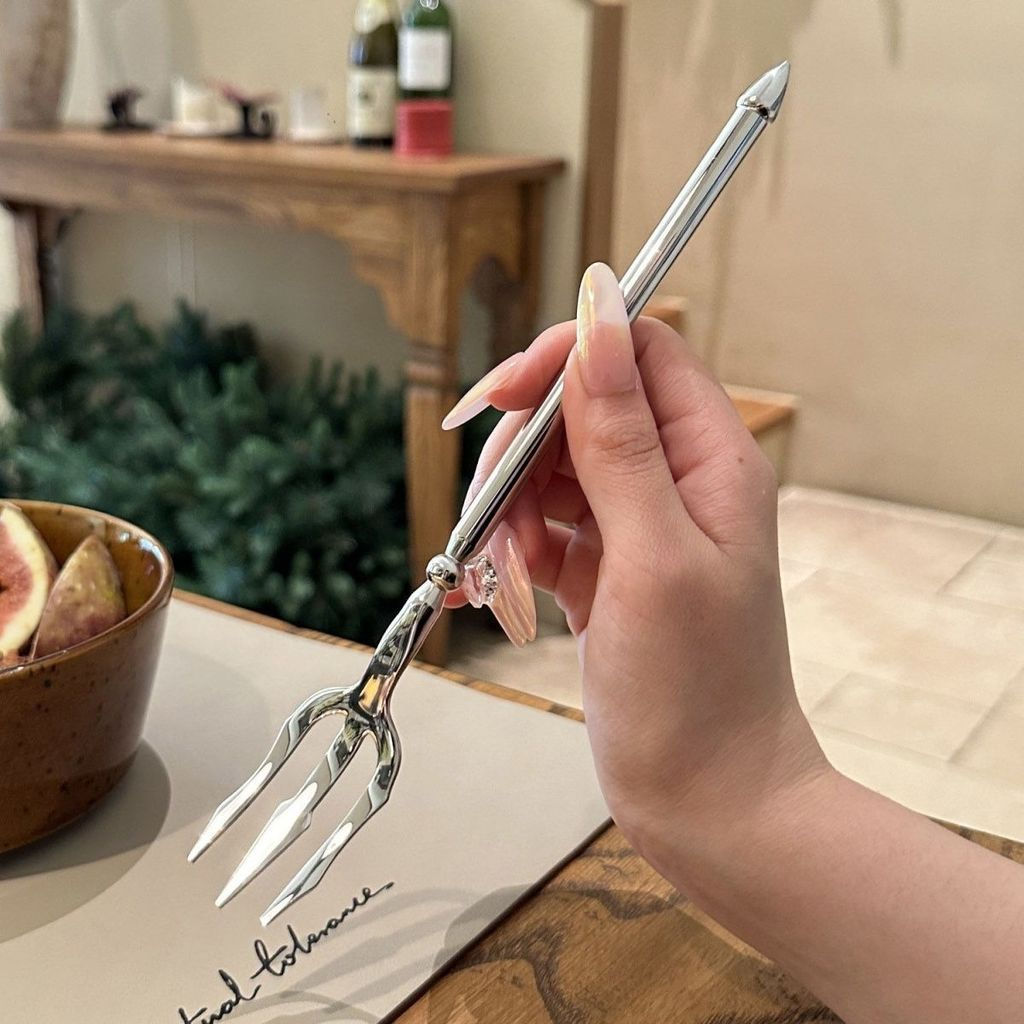 New Product#316Stainless Steel Neptune Trident Fruit Fork Western Dinner Fork and Spoon ins Highly A