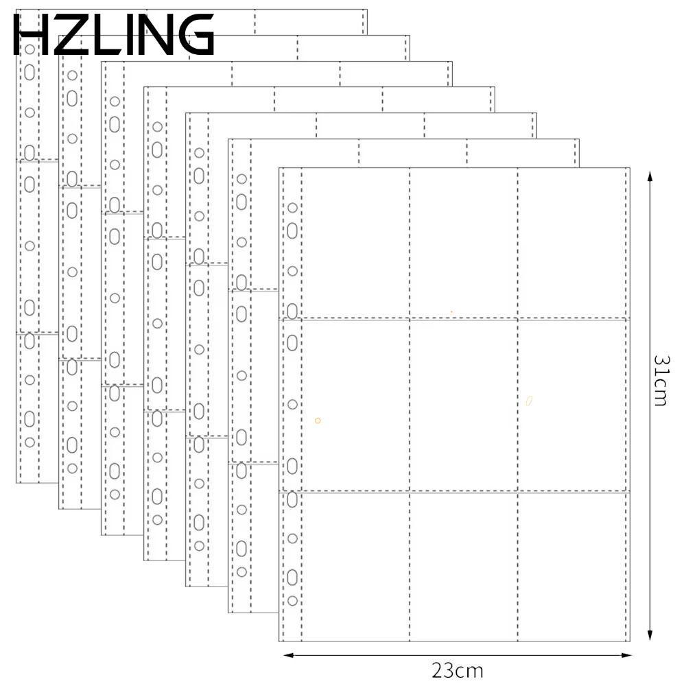 Trang Album Ảnh HZLING, Trang Thẻ 11 Lỗ A4, Chất Kết Dính Nạp Nhiều Túi Album Trang Nạp Lại
