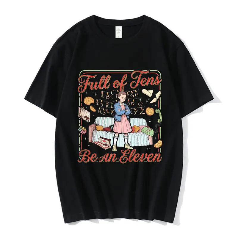 Eleven Eddie Munson Demogorgon Graphic Áo nam Nữ Cotton Cổ Điển Thời Trang Rời Tay Ngắn