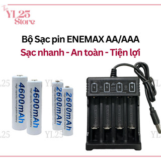Bộ Sạc Pin AA/AAA 4 Khe Cao Cấp Tự Ngắt An Toàn