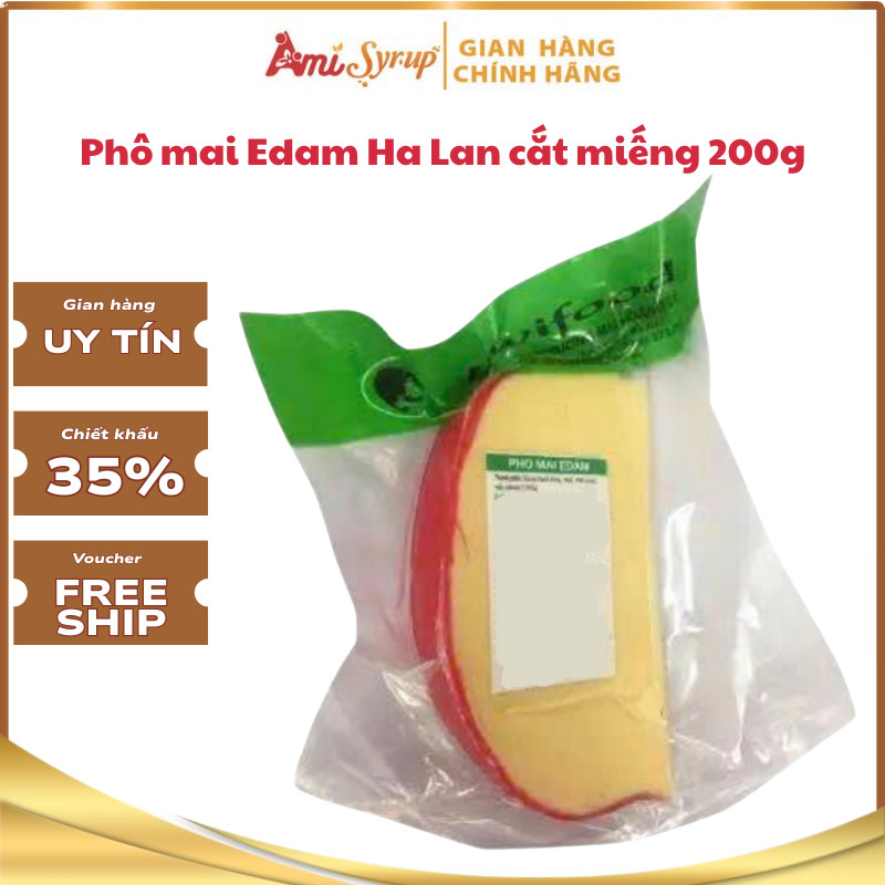 Phô Mai Edam Hà Lan Cắt Miếng 200g Nhẹ Vị, Ít Béo Dễ Ăn Chuẩn Âu