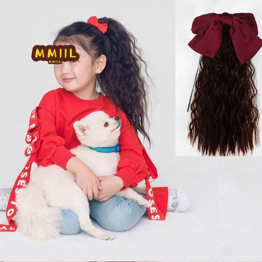 HIFUN Tóc Giả Đuôi Ngựa Xoăn Cho Bé Gái, Mềm Mại Chất Lượng Cao