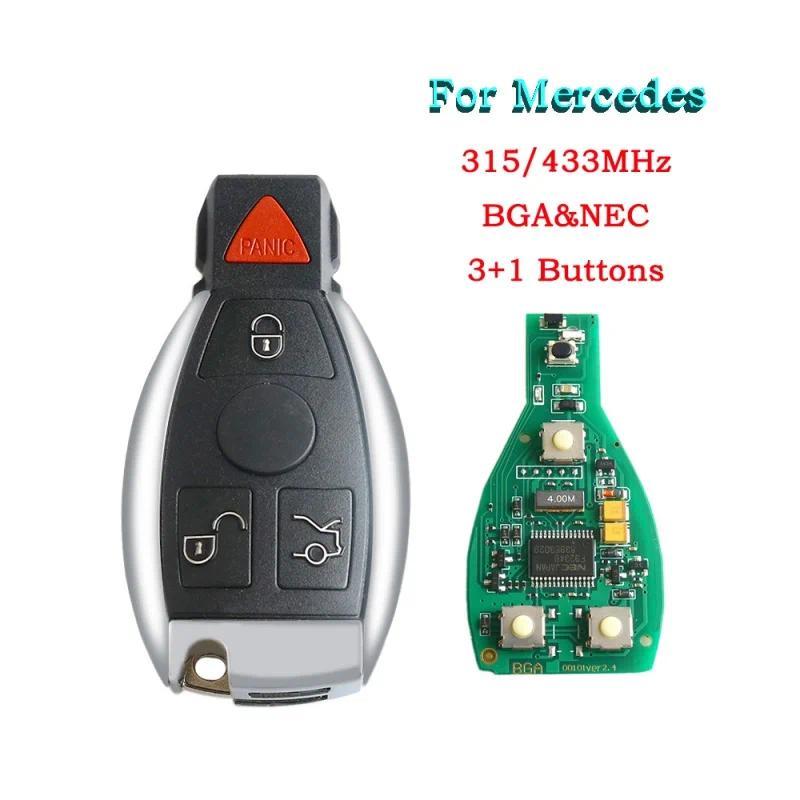 Hindley BGA Phong Cách 4 Nút Chìa Khóa Xe Thông Minh Từ Xa 315Mhz / 433 MHz Cho MB Mercedes BENZ C E