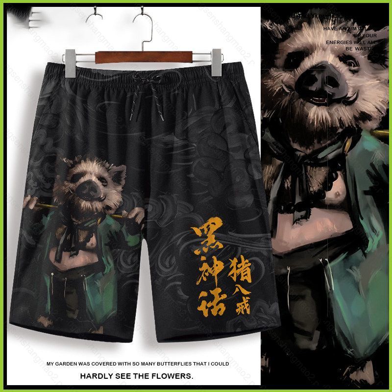 Quần Short Cosplay Thần Thoại Ngộ Không, Họa Tiết Hoạt Hình Dễ Thương Zhu Bajie Cho Mùa Hè