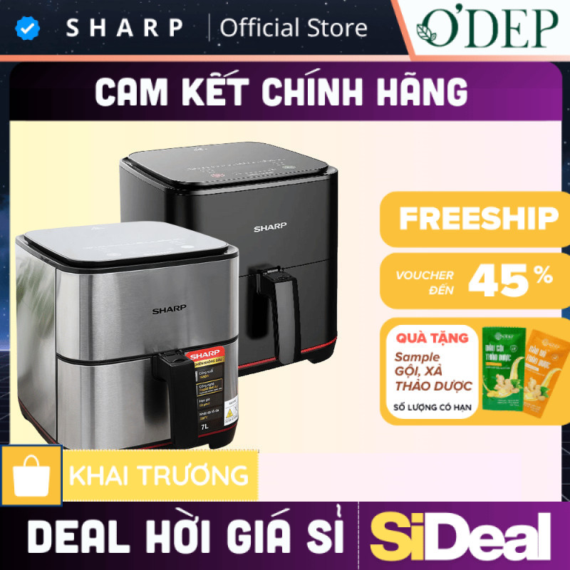 Nồi chiên không dầu Sharp KF-AF70EV-ST chống dính 7L - SIDEAL SIA