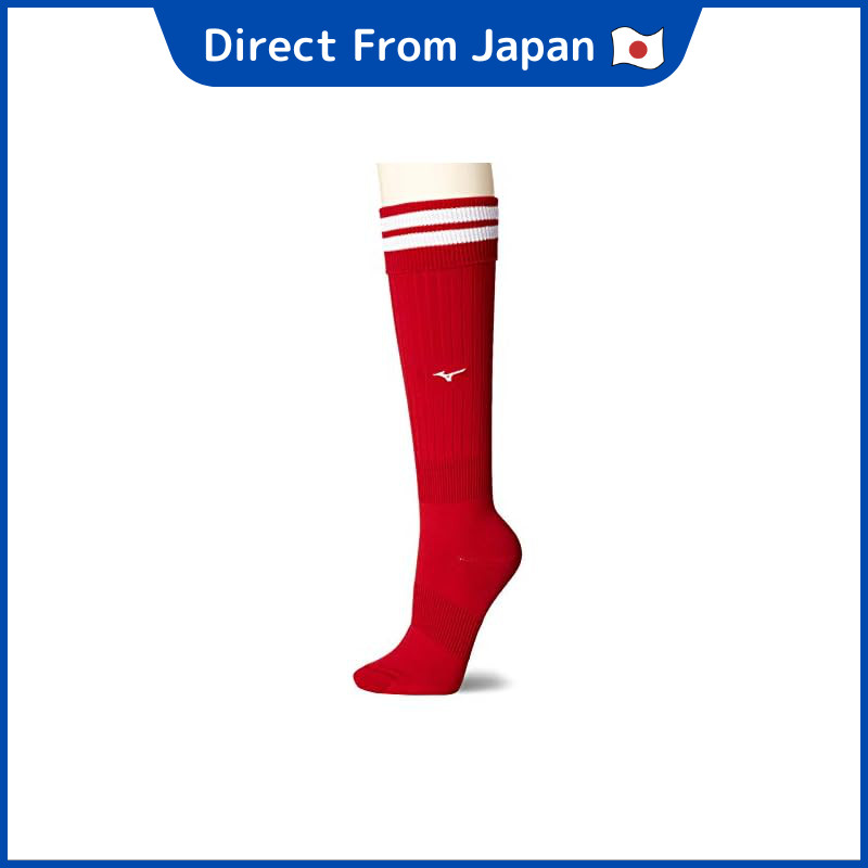 [Mizuno] Soccer Wear Stockings P2MX8000 Red x White Japan 25-27 (Equivalent to Japan Size L)