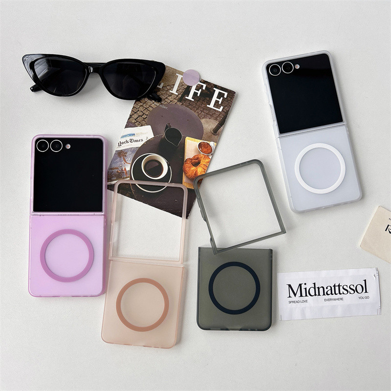 Ốp từ tính mờ mờ mỏng cho Samsung Galaxy Z Flip 7 Z Flip 6 Z Flip 5 Z Flip 4 Z Flip 3 Ốp điện thoại 
