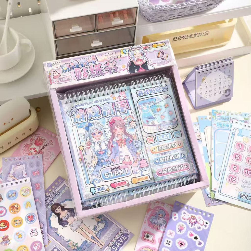 Game Master Dress Up Sticker Book Multi-Scene Collage Puzzle Girl Dress Up Sticker Sách Sổ tay Chất 