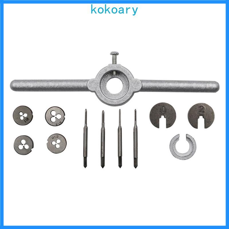 KOK 1 Bộ Mini HSS Metric Taps Chết Cờ Lê Tay Cầm Bộ M1-M1 6 Vít Thread Làm Mới