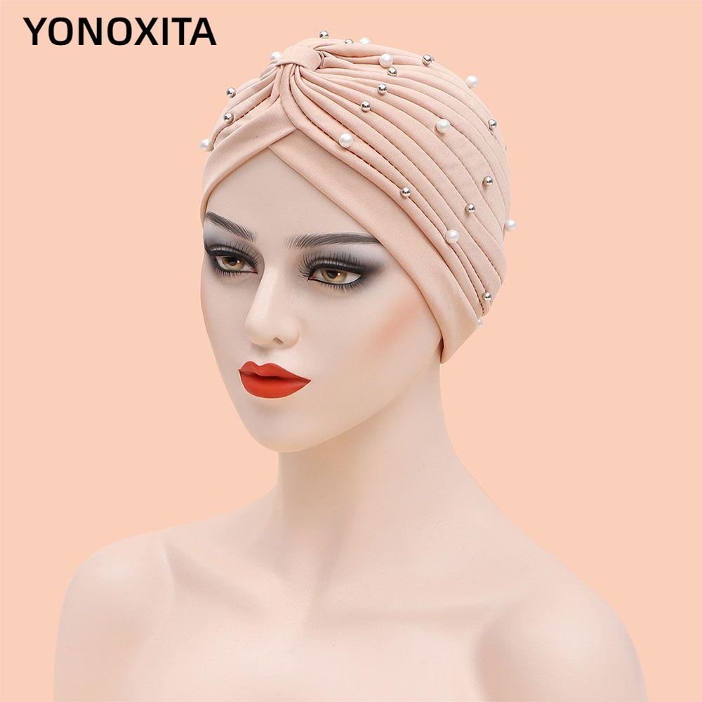 Mũ Hijab Yonoxita đính cườm nhiều màu - Style Ả Rập