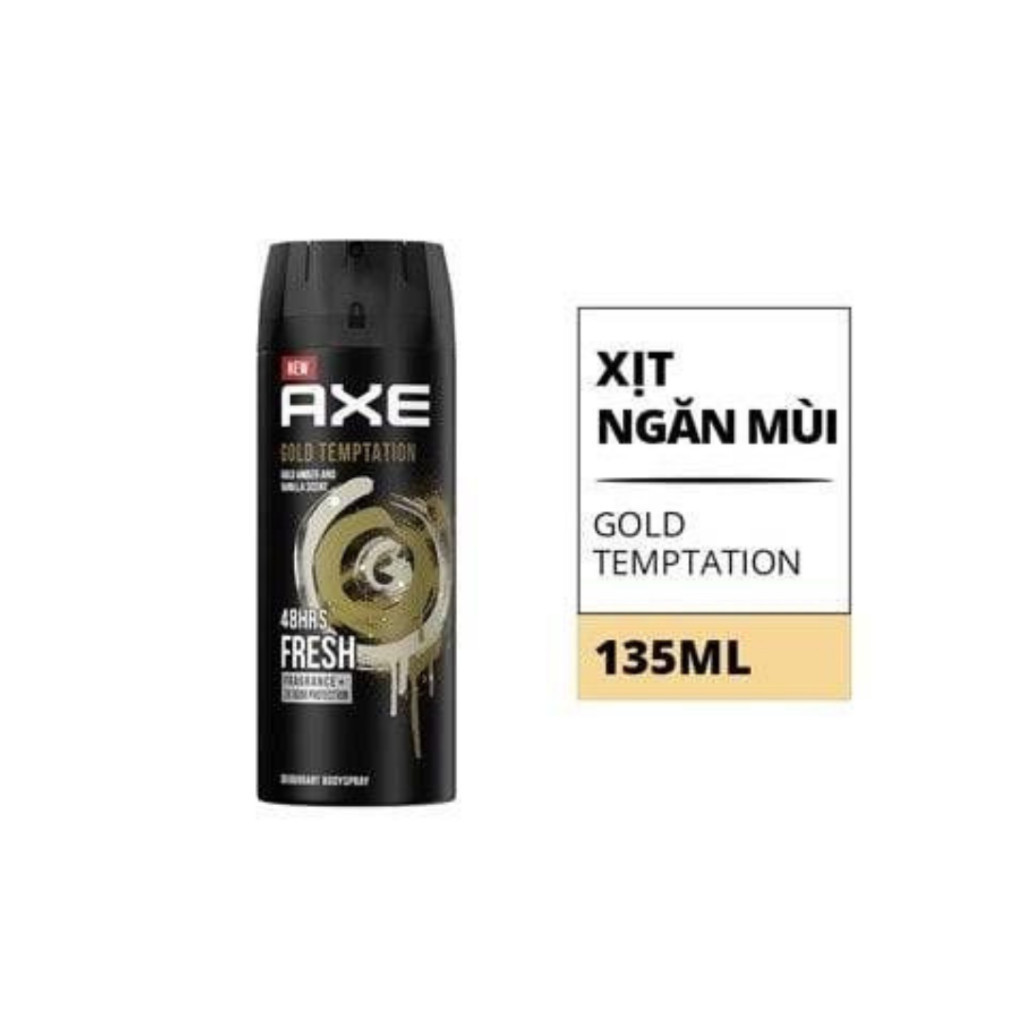Xịt Khử Mùi Toàn Thân Hương Nước Hoa Axe Gold Temptation 135Ml