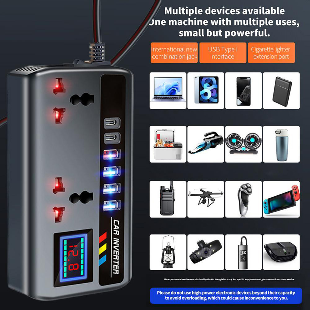 [Homestore]Diverse Compatibility Portable Car Inverter Perfect for Any Vehicle Model