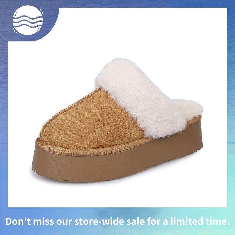 UTUNE Dép Sang Trọng Đế Dày Cho Nữ Thu Đông Dép Cotton Trong Nhà Để Mặc Ngoài Trời Ấm Áp
