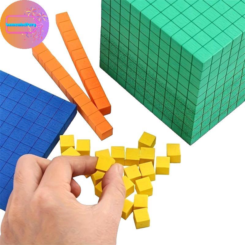KAM Ten Blos Complete Set Kids Math Plaything Math Blos Plastic Base Ten Set Cube Kids Math Playthin