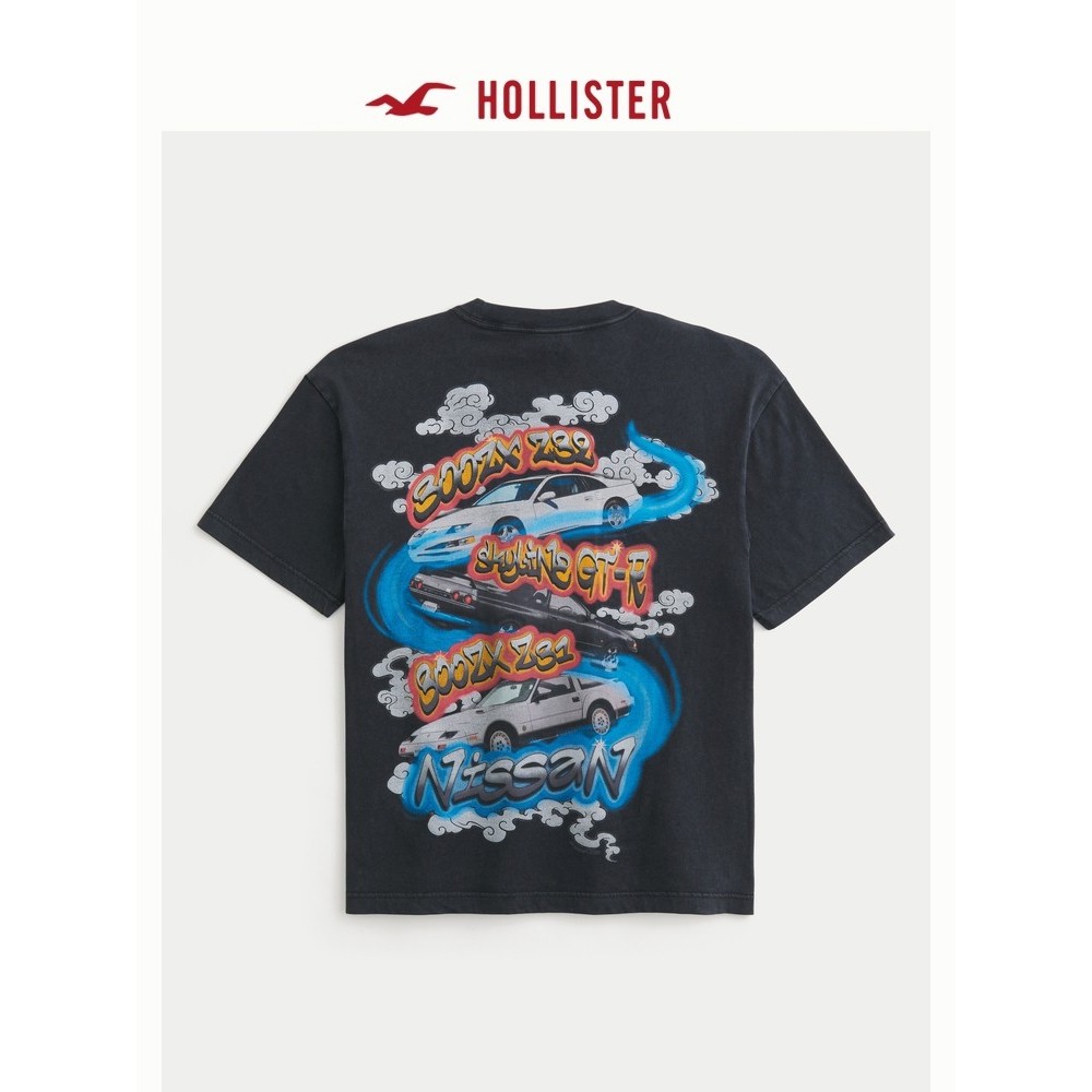Hollister áo thun nữ cao cấp, cotton 100%, cổ tròn, tay ngắn, size lớn