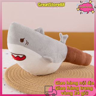 (Giao hàng tận nơi trong 24 giờ) Đồ chơi cá mập sang trọng mềm 25cm / 48cm Thiết kế sáng tạo Động vật nhồi bông cho trẻ em Quà tặng độc đáo cho bạn bè