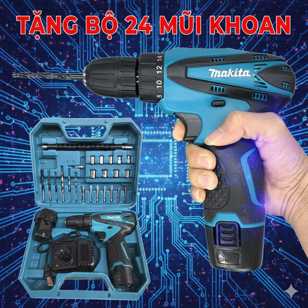 MÁY KHOAN PIN MAKITA 12V - Máy khoan pin 12V Makita DF331D - khoan makita 12v - Lõi Đồng 100% - Có đ
