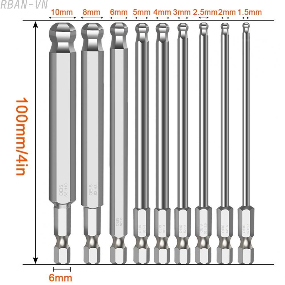 Long Magnetic Driver Bit Precision Ball End Hex Bit 100mm Quick and Easy to Use