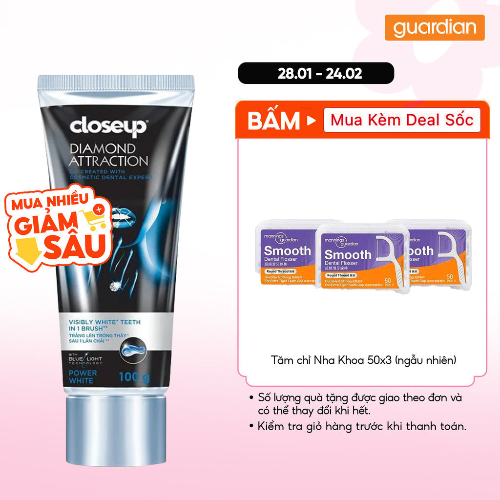 Kem Đánh Răng Closeup Làm Sáng Răng Kim Cương 100Gr
