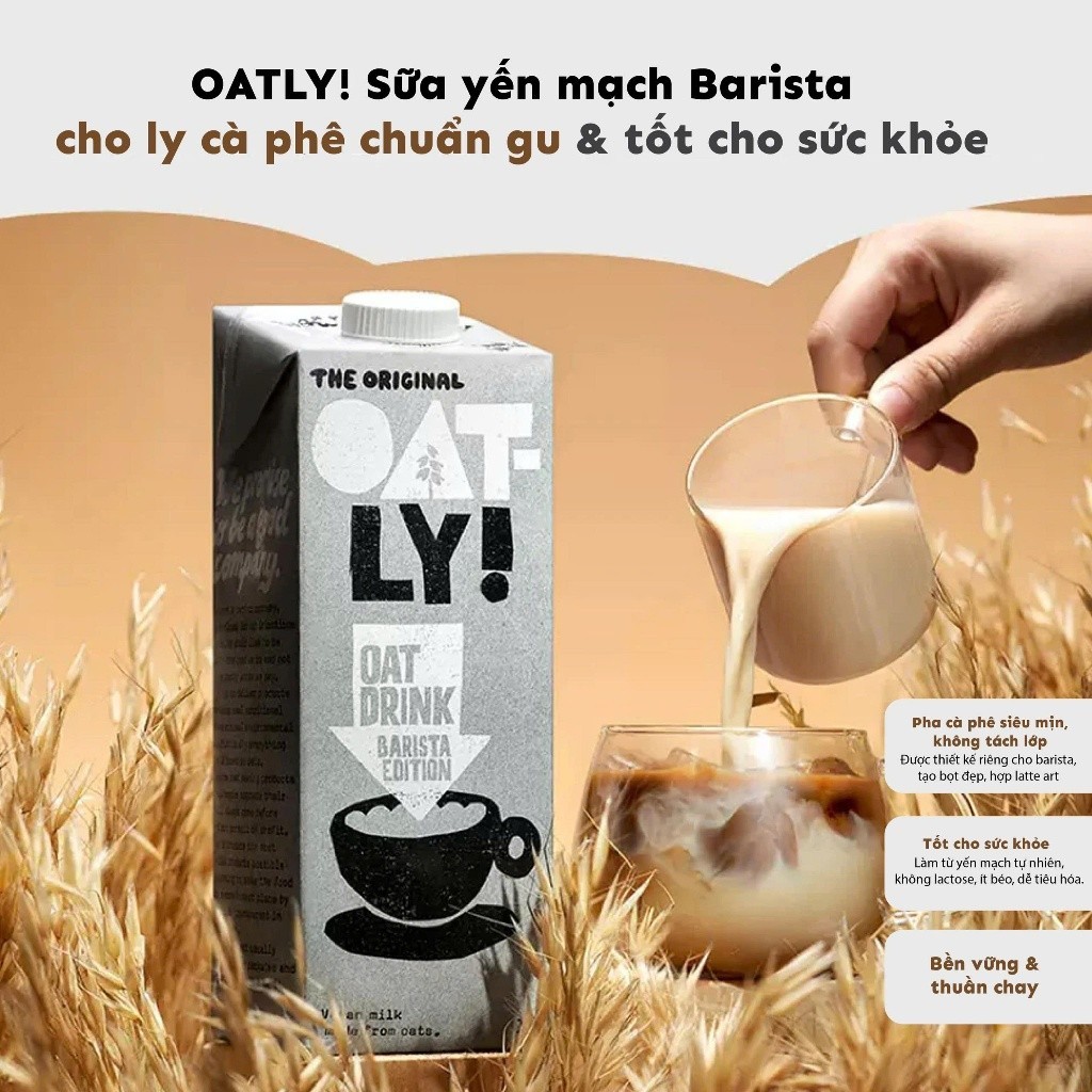 (Combo 2 Hộp) Sữa Yến Mạch Thuỵ Điển Oatly 1L - dinh dưỡng cho cả nhà