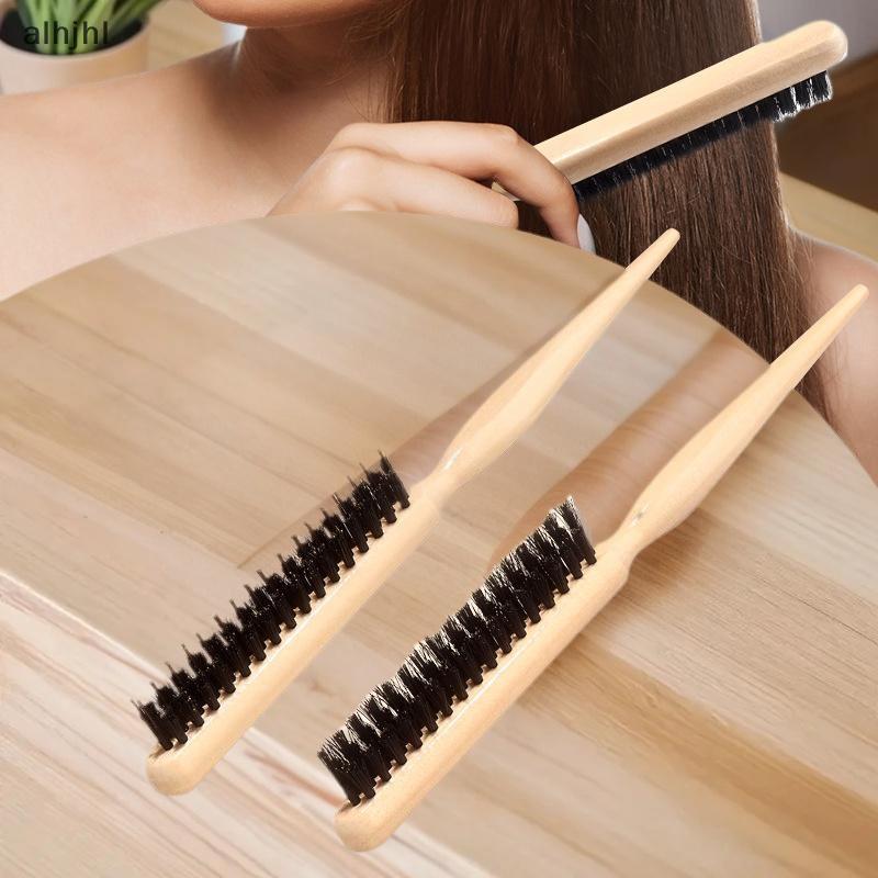 AL gỗ xử lý heo rừng bristlebs salon tóc bàn chải tự nhiên heo rừng lông bàn chải tóc Slimline styli