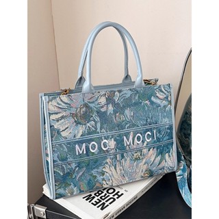 túi tote túi tote đi học Túi Tote Di Động Cảm Giác Cao Cấp Nữ 2025 Phong Cách Mới Niche Thêu Vải Phù Hợp Với Công Việc Đi Lại Vai Túi Messenger