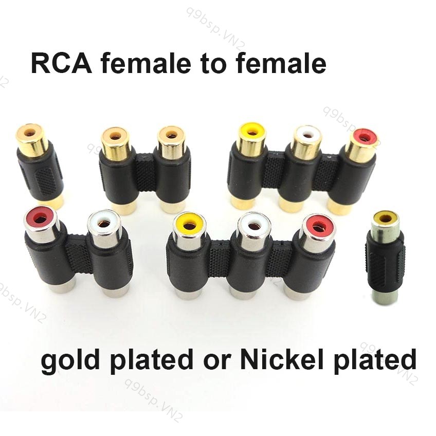 Đầu Nối RCA 2rca 3rca Nữ Sang RCA 2rca 3rca Nữ AV Khớp Nối Mạ Vàng adapter Cắm Ổ Cắm Chuyển Đổi VN9B