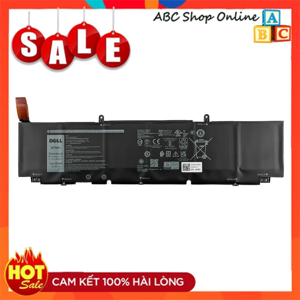 Pin Laptop Dell 97Wh XG4K6 Battery Dell XPS 17 9700 9710 9720 9730 Precision 5750 5760 5770