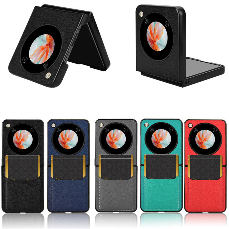 Dành Cho ZTE Libero Flip 5G Ốp Lưng Da PU Sang Trọng Khe Cắm Thẻ Cứng Ốp Lưng Dành Cho ZTE Nubia Fli