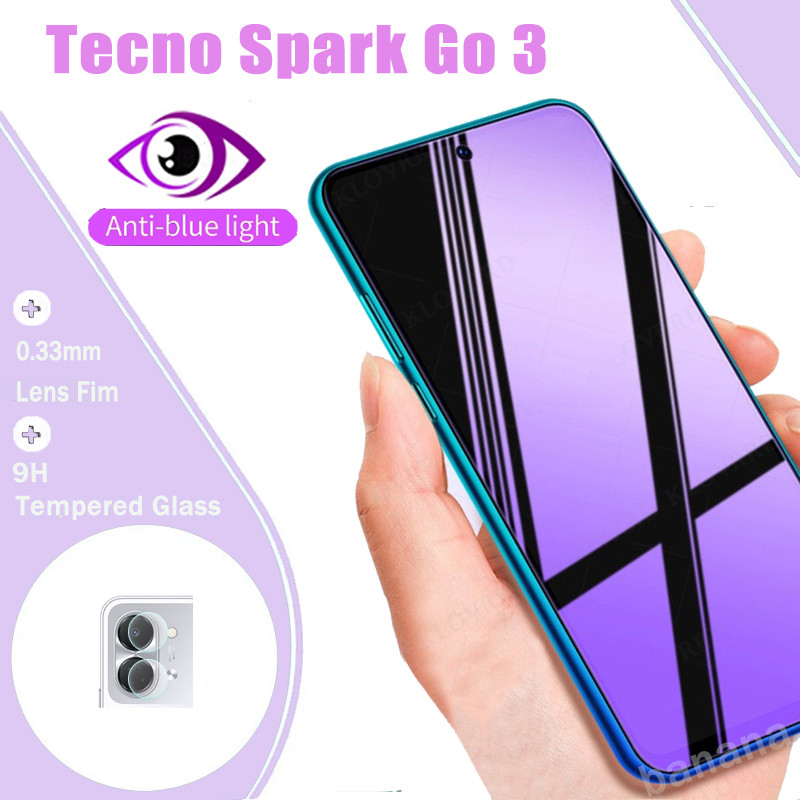 Kính cường lực Tecno Spark Go 3 cho Tecno Spark Go 2 2 trong 1 Tấm bảo vệ màn hình chống xanh