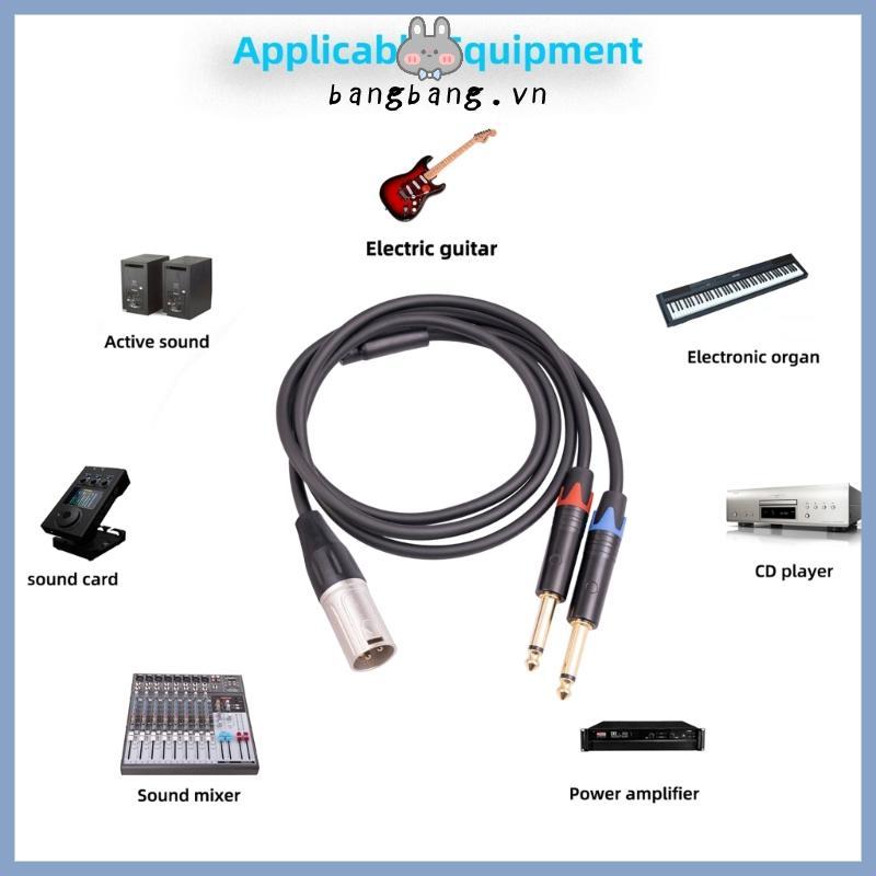 Bang TRS 1 4 In Sang XLR Cáp XLR 3Pin Nam Sang Dual Quarter Inch Nam XLR Đến 6 35mm