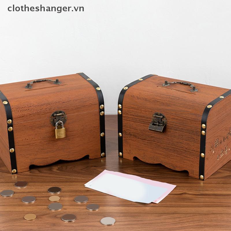 COD 1 Bộ Hộp Bảo Quản Kho Báu Vintage Kho Báu Bằng Gỗ Có Lo Heo Đất Tổ Chức Hộp Tiết Kiệm Cho Trang 