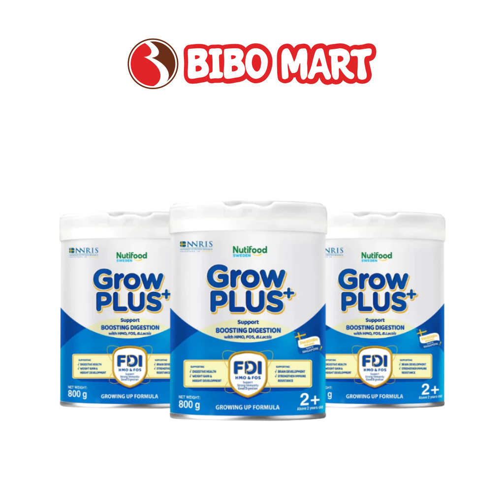 Sữa Bột GrowPLUS+ Xanh Hỗ Trợ Tiêu Hóa Tăng Cân Đề Kháng Phát Triển Não 800g Bé Trên 2 Tuổi-Bibomart