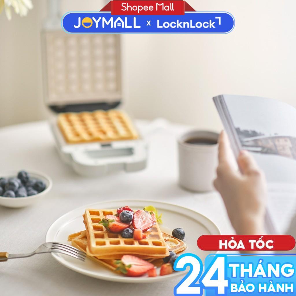 Máy kẹp nướng bánh LocknLock EJB126IVY Bianco, Hàng chính hãng, có tay cầm, phủ men sứ - JoyMall
