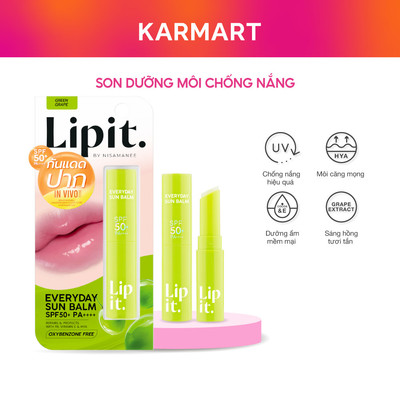 [NEW VERSION] Son Dưỡng Môi Chống Nắng Lip It Everyday Sun Balm SPF50+ PA++++ #Green Grape 3g