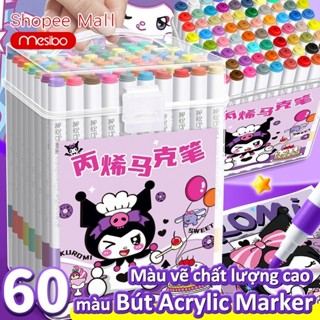 Bút Sơn Màu Acrylic Marker Chính Hãng Mesibo MỰC 12/24/36/48 Màu Tô Trên Mọi Chất Liệu