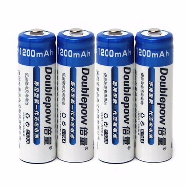Bộ 4 viên pin tiểu sạc chuyên dùng Doublepow AA 1200mAh -Hàng nhập khẩuBộ 4 viên pin tiểu sạc chuyên