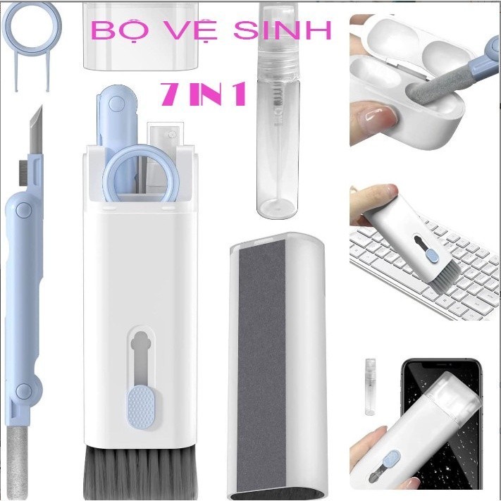 [Freeship] Bộ vệ sinh thiết bị đa năng 7 món, bộ vệ sinh máy tính, laptop, điện thoại, tai nghe 7in1