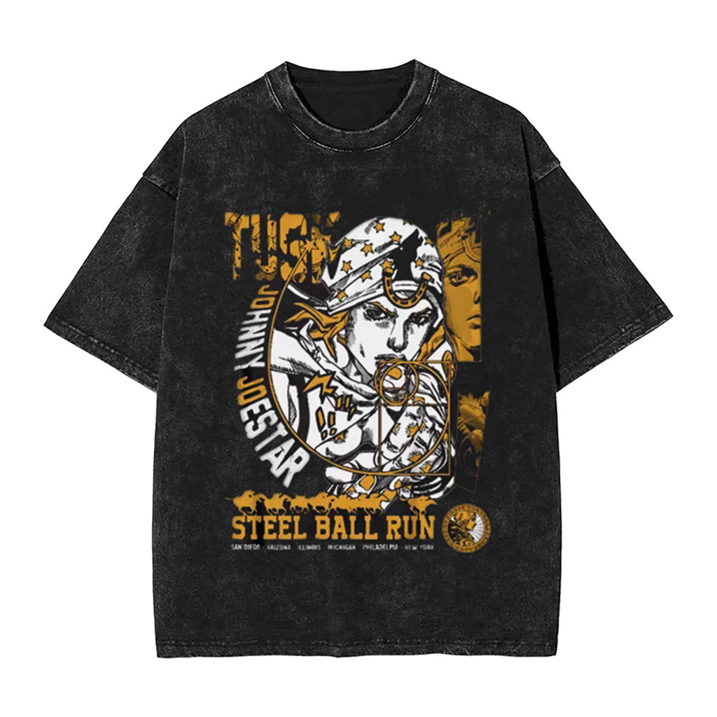 Áo Thun Nam Hình Gyro Zeppeli và Jonathan Joestar từ JoJo's Bizarre Adventure Steel Ball Run - 100% 