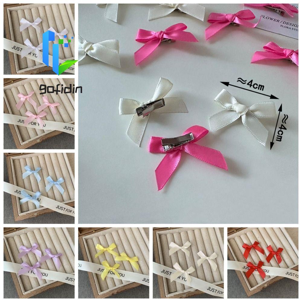 GOFIDIN 10 Chiếc Kẹp Tóc Búp Bê Cotton, Kẹp Tóc Giả Búp Bê Mini Nơ, Kẹp Đầu Búp Bê DIY 4cm Kẹp Tóc M