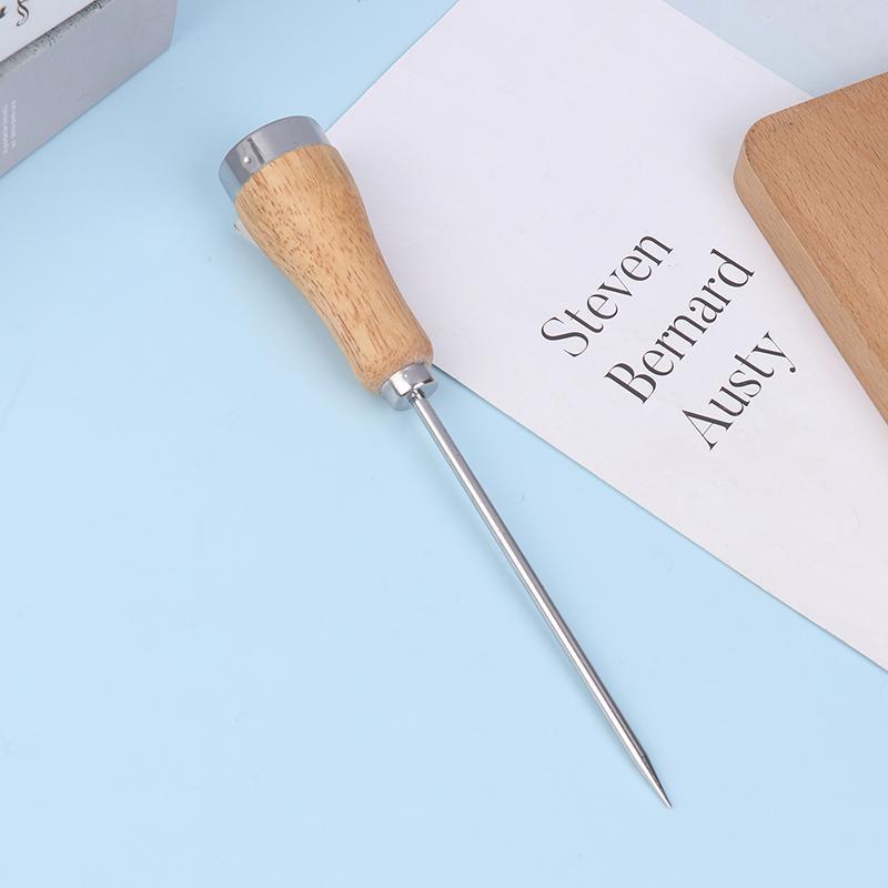 GOAY Ice Pi Ice Icing Breaker Tay cầm bằng gỗ Thép không gỉ Ice Pi Punch Crusher Cotail Sti Fruit Ba